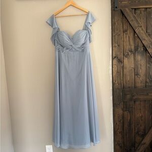 Azazie Dusty Blue floor length Dress